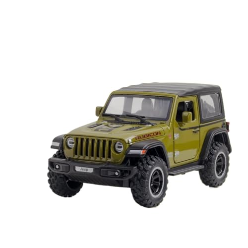 GUOXUN 1:24 Für Wrangler Rubicon Automodell Pull Back Autospielzeug Mit Sound Und Licht Zinklegierung Karosserie(Green) von GUOXUN