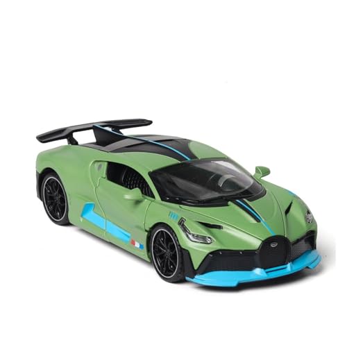 GUOXUN 1:32 Für Bugatti DIVO Automodell Pull Back Autospielzeug Mit Sound Und Licht Zinklegierung Karosserie(Green) von GUOXUN