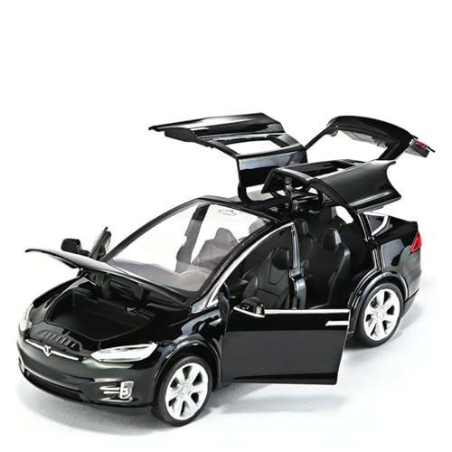 GUOXUN 1:32 Für Model X Automodell Pull Back Autospielzeug Mit Sound Und Licht Zinklegierung Karosserie(Black) von GUOXUN