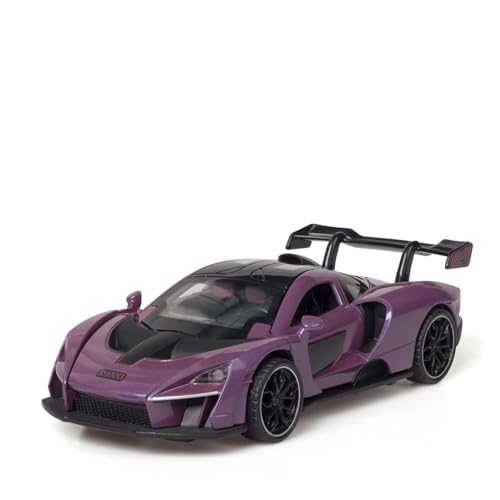 GUOXUN 1:32 Für McLaren Senna Automodell Pull Back Autospielzeug Mit Sound Und Licht Zinklegierung Karosserie(Purple) von GUOXUN