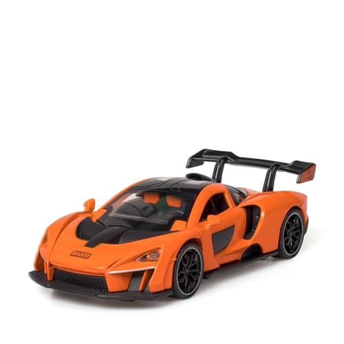 GUOXUN 1:32 Für McLaren Senna Automodell Pull Back Autospielzeug Mit Sound Und Licht Zinklegierung Karosserie(Orange) von GUOXUN