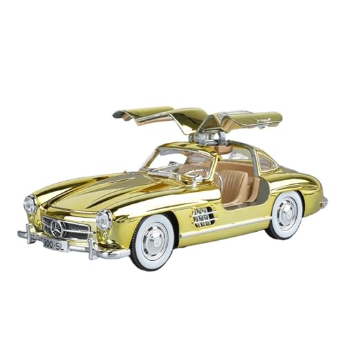 FÜR 1:24 Benchi 300SL Galvanisierter Oldtimer. Drücken Sie Auf Den Kopf, Um Das Licht Zu Aktivieren, Und Ziehen Sie Den Körper Nach Hinten, Um Sich Vorwärts Zu Bewegen(Silver) von GUOXUN