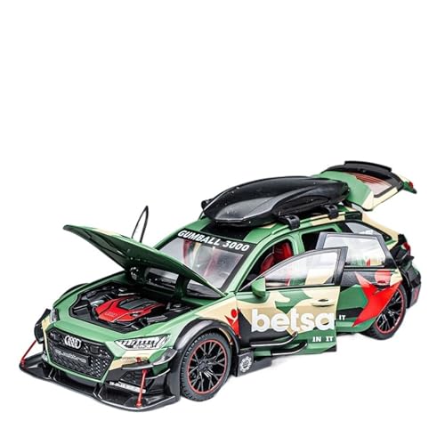 Für 1:24 RS6 Avant DTM Track Modifizierte Version Simulation Legierung Auto Modell Sound Und Licht Auto(Green) von GUOXUN