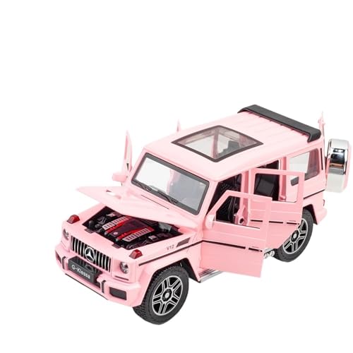 Für 1:24 Rosa G-Klasse Legierung Geländewagen G63 Auto Modell mit Lichtern, Geräuschen und Rückziehhilfe, um Sammlern Freude zu bereiten von GUOXUN