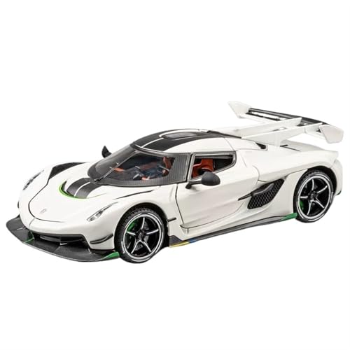 GUOXUN Für Große Jesko Auto Imitation Legierung Super Sport Auto Kinder Spielzeug Auto Auto 1:24 Junge(1:24white) von GUOXUN