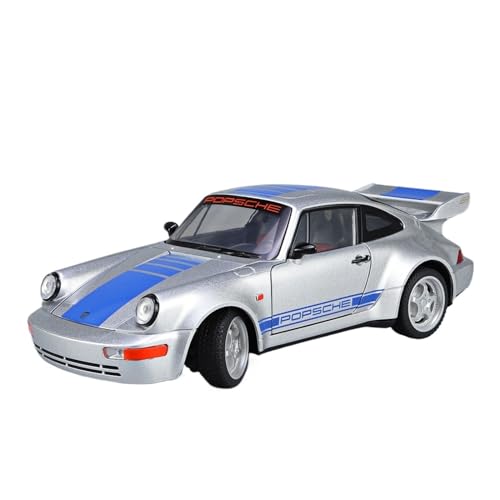 Für: 1:24 911 964 Carrera RS Legierung Auto Druckguss Spielzeug Fahrzeuge Auto Modell Sound Und Licht Pull Back Auto Spielzeug(Silver) von GUOXUN