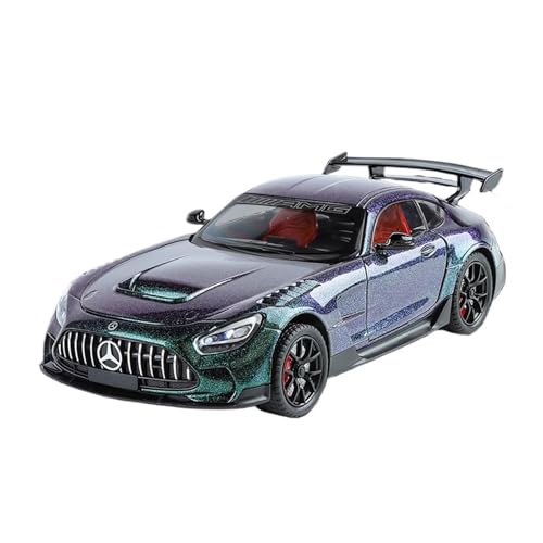 Für: 1:24 Benzs AMG GTR, Legierung, Druckguss-Spielzeugauto, Modell mit Sound und Licht, Pull Back-Spielzeug, Sammlerstücke(Purple Green) von GUOXUN