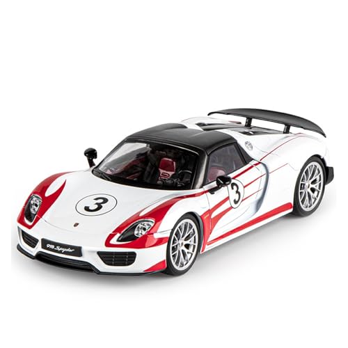 GUOXUN 1/18 Für Große Größe Pors-che 918 Legierung Automodell Lenkung Stoßdämpfer Spielzeug Simulation Auto Modell Sammlung(White 01) von GUOXUN