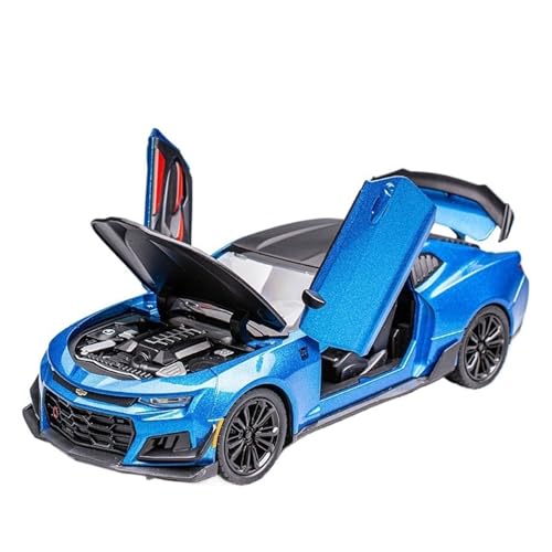 GUOXUN 1/24 Maßstab Auto Spielzeug für Camaro Legierung Auto Modell Sound und Licht Simulation Exquisite Innen Design(Blue) von GUOXUN