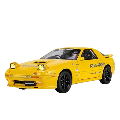 GUOXUN 1/24 für RX7 Sport Auto Legierung Auto Kopf Brief DAE86 Simulation Junge Sammlung Auto Modell Spielzeug(Rx7 yellow) von GUOXUN