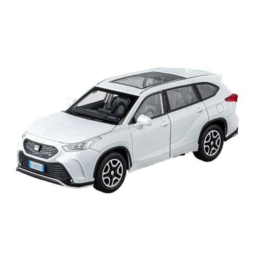 GUOXUN 1/32 Für Crown Kluger Modell Auto Zink-Legierung Pull Back Spielzeug Auto Mit Sound Und Licht Für Kinder Vorhanden(White) von GUOXUN