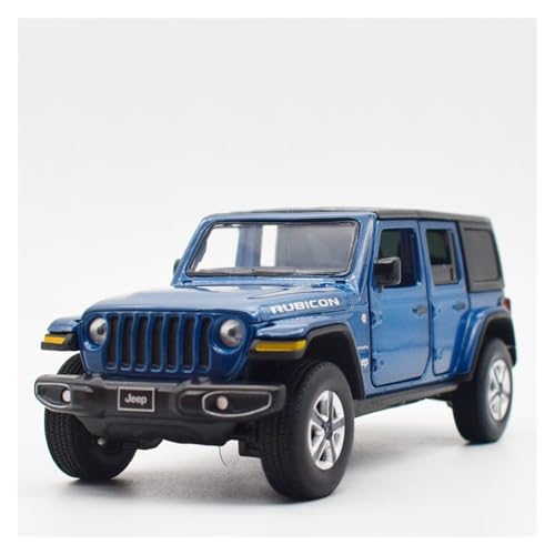 GUOXUN 1/32 Für Jeep Wrangler Legierung Auto Modell Lenkung Stoßdämpfer Simulation Auto Modell Sammlung Ornamente Junge Geschenk(Blue) von GUOXUN