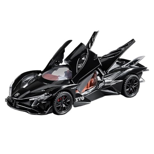 GUOXUN 1/32 für Apollo EVO Legierung Automodell Sound und Licht Simulation Exquisite Innendesign Pull Back Auto Spielzeug(Black) von GUOXUN