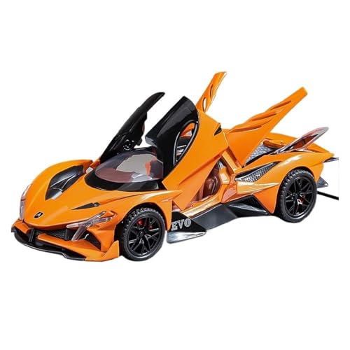 GUOXUN 1/32 für Apollo EVO Legierung Automodell Sound und Licht Simulation Exquisite Innendesign Pull Back Auto Spielzeug(Orange) von GUOXUN