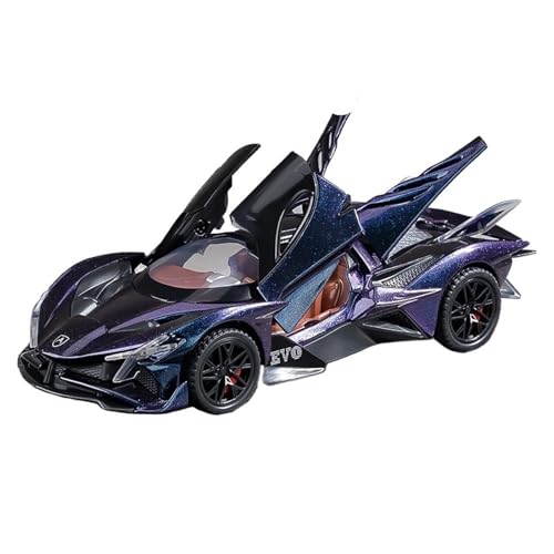 GUOXUN 1/32 für Apollo EVO Legierung Automodell Sound und Licht Simulation Exquisite Innendesign Pull Back Auto Spielzeug(Purple) von GUOXUN