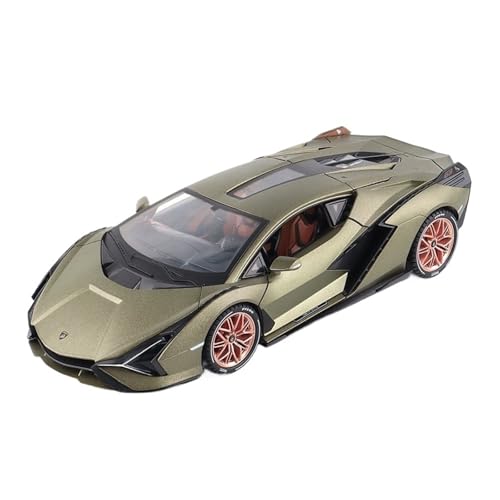 GUOXUN 1:18 Für Lamborghini Sian Automodell Pull Back Autospielzeug Mit Sound Und Licht Zinklegierung Karosserie(Green) von GUOXUN