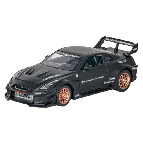 GUOXUN 1:24 Für Japanische Ares GTR Legierung Auto Modell Auto Funktion Sammlung Ornamente Luxus Auto Sportwagen(Black) von GUOXUN