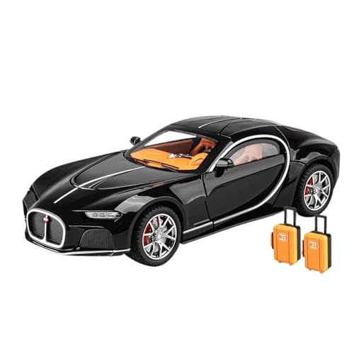 GUOXUN 1:24 Für Bugatti Atlantic Stoßdämpfer Pull Back Tür Simulation Legierung Auto Modell Spielzeug(Black) von GUOXUN