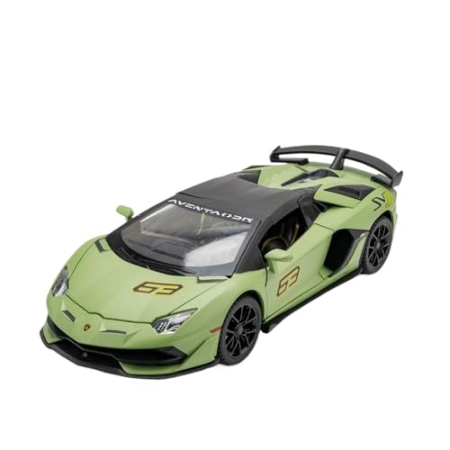 GUOXUN 1:24 Für Lambo Aventador SVJ 63 Cabrio Automodell Pull Back Autospielzeug Mit Sound Und Licht Zinklegierung Karosserie(Green) von GUOXUN