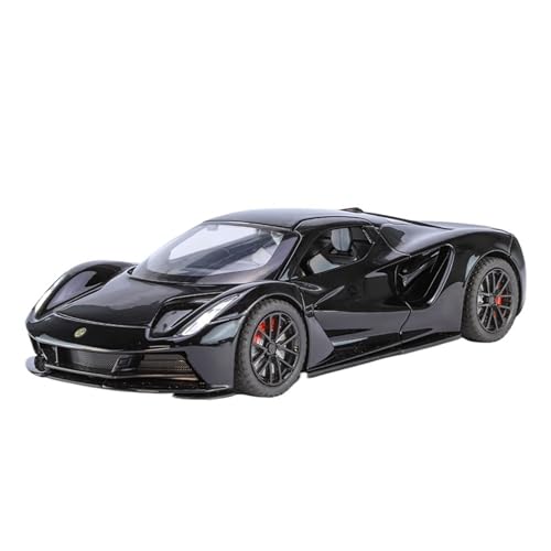 GUOXUN 1:24 Für Lotus EVIJA Legierung Sound Und Licht Pull Back Allradantrieb Stoßdämpfung Vorderradlenkung Modell(Black) von GUOXUN