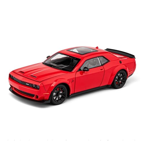 GUOXUN 1:24 Für SRT Hellcat Automodell Pull Back Autospielzeug Mit Sound Und Licht Zinklegierung Karosserie(Red) von GUOXUN