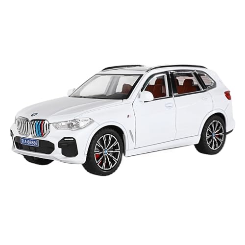 GUOXUN 1:24 Für Simulation X5 Legierung Auto Modell Ornamente Junge Kinder Spielzeug Auto Schwarz Blau Auto Modell(White) von GUOXUN