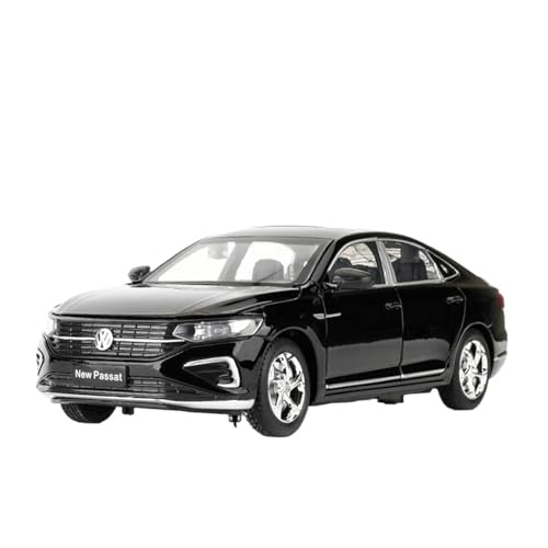 GUOXUN 1:24 Geeignet Für Volkswagen Passat Automodell Druckgusslegierung Sechstürer Sound Und Licht Pullback Multifunktion(Black) von GUOXUN