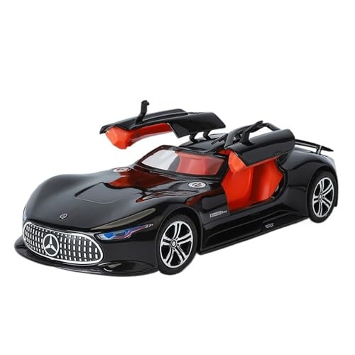 GUOXUN 1:24 Geeignet für: AMG Vision Modell Legierung Sound und Licht Pull Back Multifunktional (Hellschwarz) von GUOXUN