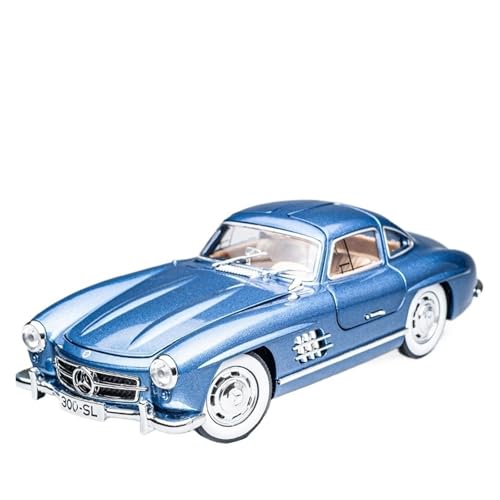 GUOXUN 1:24 Retro 300SL Sportwagen-Legierungsautomodell Kinderspielzeugauto-Ornamente-Sammlung Simulation Klassisches Automodell(Classic 300SL Sports car blue) von GUOXUN