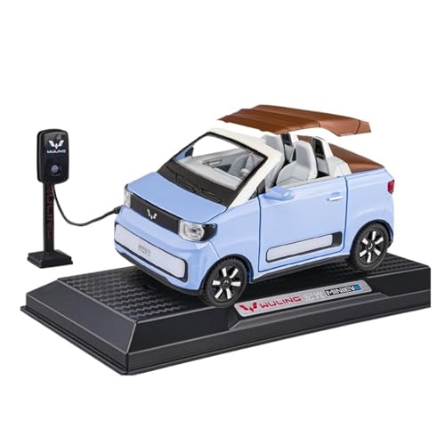 GUOXUN 1:24 Wuling Mini EV Sound und Licht Pull Back Legierung Automodell mit Mehreren Spezifikationen verfügbar(Blue Convertible) von GUOXUN