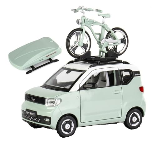 GUOXUN 1:24 Wuling Mini EV Sound und Licht Pull Back Legierung Automodell mit Mehreren Spezifikationen verfügbar(Green Bicycle) von GUOXUN