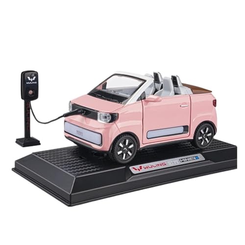 GUOXUN 1:24 Wuling Mini EV Sound und Licht Pull Back Legierung Automodell mit Mehreren Spezifikationen verfügbar(Pink Convertible) von GUOXUN