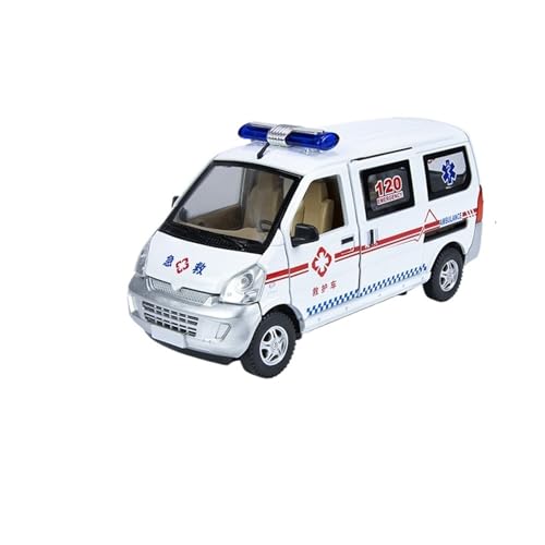 GUOXUN 1:24 Wuling Rongguang Van Modell Transport Fahrzeug Legierung Sound Und Licht Pull Back Mehrtürige Multi-Funktion(Ambulance) von GUOXUN