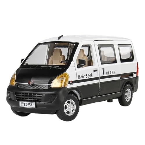 GUOXUN 1:24 Wuling Rongguang Van Modell Transport Fahrzeug Legierung Sound Und Licht Pull Back Mehrtürige Multi-Funktion(Initial D) von GUOXUN