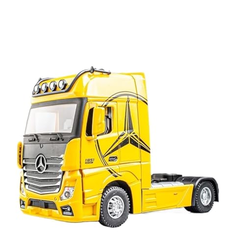 1:36 Für Schweren LKW Traktor Legierung Modell Auto Kinder Spielzeug Auto Geschenk Simulation Traktor Kopf LKW Modell Junge Erwachsene(Truck Tractor Cargo Tractor Yellow) von GUOXUN