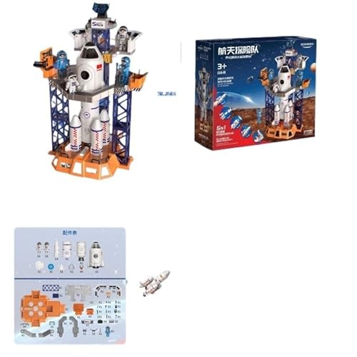 GUOXUN Detachable Rocket Model Space Exploration Toy More Interactive Functions More Specifications to Choose from(5-in-1+Launch pad+2 Dolls) von GUOXUN