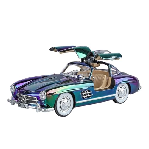 GUOXUN FÜR 1:24 Benchi 300SL Galvanisierter Oldtimer. Drücken Sie Auf Den Kopf, Um Das Licht Zu Aktivieren, Und Ziehen Sie Den Körper Nach Hinten, Um Sich Vorwärts Zu Bewegen(Yellow) von GUOXUN