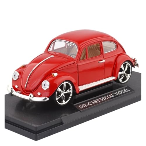 GUOXUN Für 1/18 Geeignet Für Volkswagen Beetle Legierung Druckguss Auto Modell Sport Auto Spielzeug Zurückziehen Auto Spielzeug Auto(Red) von GUOXUN