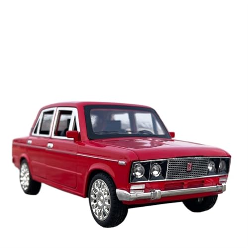 GUOXUN Für 1/18 Russisches Lada-Legierungsautomodell mit Sound und Licht, zurückziehbare Retro-Limousine. Interessante Funktionen eignen Sich perfekt für Anzeigen oder Spielen(Red) von GUOXUN