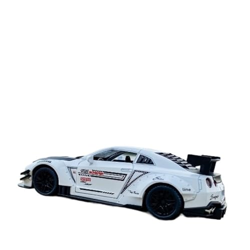 GUOXUN Für 1/24GTR R35 Simulation Auto Modell Legierung Druckguss Prozess Sound Und Licht Zurückziehen Spielzeug(White) von GUOXUN