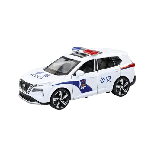 GUOXUN Für 1/32 Qijun Polizeiauto Der Öffentlichen Sicherheit Legierung Spezielles Polizeiautomodell Sturzsicheres Spielzeug Mit Ton Und Licht(White) von GUOXUN