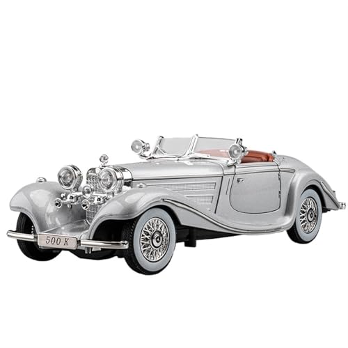 GUOXUN Für 1: 24BENCHI 500K Automodell Legierung Retro Nostalgisches Oldtimer-Modellornament(Silver) von GUOXUN