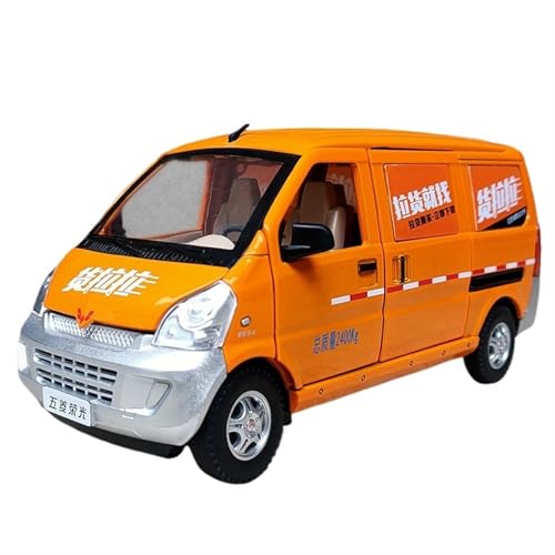 GUOXUN Für 1:24 Huolala Van Transport Truck Sportwagen Modell Mini Auto Pull-Back-Auto Modell Auto Spielzeugauto Multifunktions-Simulationsauto Spielzeug(Orange) von GUOXUN