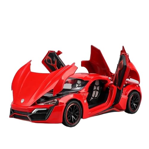 GUOXUN Für 1:24 Lecon Sportwagenmodelle, Automodelle, Legierung, Autoornamente, Sammlerstücke(Red) von GUOXUN