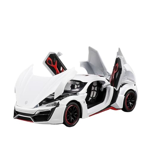 GUOXUN Für 1:24 Lecon Sportwagenmodelle, Automodelle, Legierung, Autoornamente, Sammlerstücke(White) von GUOXUN