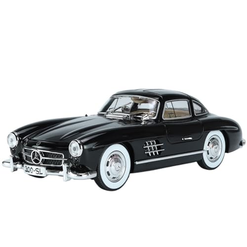 GUOXUN Für 1:24 Legierung Auto Modell Klassische Auto 300SL Auto Modell Spielzeug Zurückziehen Ornamente Hochwertige Legierung Struktur Lebendige Lichter und Sounds(Black) von GUOXUN