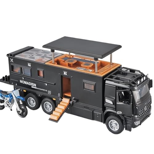 GUOXUN Für 1:24 RV Legierung Auto Modell Auto Spielzeug Auto Sammlung Ornament Große Größe Multifunktionale Mini Auto Modell(Black) von GUOXUN