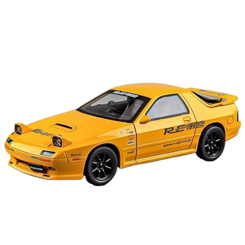 GUOXUN Für 1:24 Rx7 Rotor JDM Legierung Automodell Sound Und Licht Feedback Spielzeug Außergewöhnliche Textur Fallsicher Präzises Klassisches Modell(Yellow) von GUOXUN