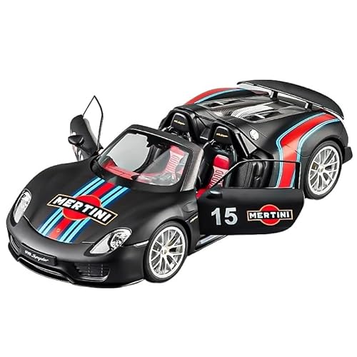 GUOXUN Für 918 Martini Supersportwagen Legierung 1:18 Sportwagenfigur Mini-Auto Pull-Back-Auto Modellauto Spielzeugauto Multifunktions-Simulationsautospielzeug(Black) von GUOXUN