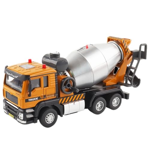 GUOXUN Für Alloy Cement Mixer Truck, Engineering Vehicle Large Bagger Crane Set Rebound Model Toy Car von GUOXUN